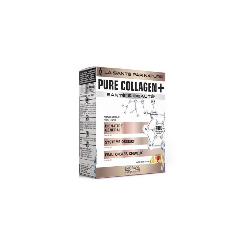 Lot De 2 Bouteilles ERIC FAVRE Pure Collagen+ 500ml Saveur Pêche Citron - Neuf, Péremption 09/2027