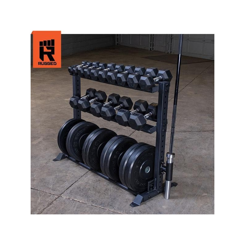 Rugged Combination Weight Plate Dumbbell Rack pas cher - Nutriwellness
