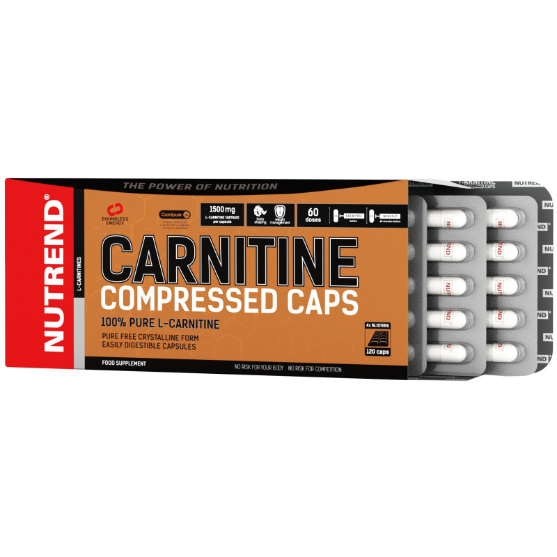 Carnitine Compressed Caps - 120 caps Nutrend pas cher - Nutriwellness